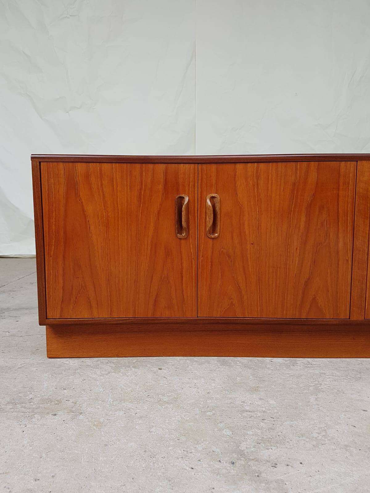 Vtg Mid Century G Plan Fresco Teak Sideboard Danish Media Vinyl Storage Retro