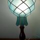 Lampe en céramique et nacre bleue vintage