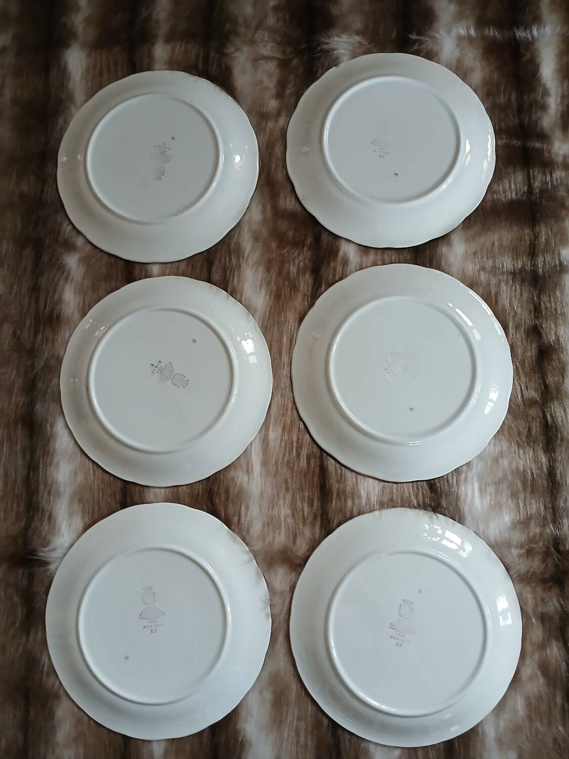6 antique dessert plates from Digoin and Sarreguemines