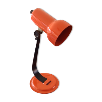 Lampe de bureau métal orange 70' vinatge indus