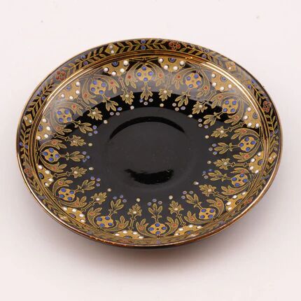 Coffee or tea service Sarreguemines Rockingham black and gold - 26 pieces