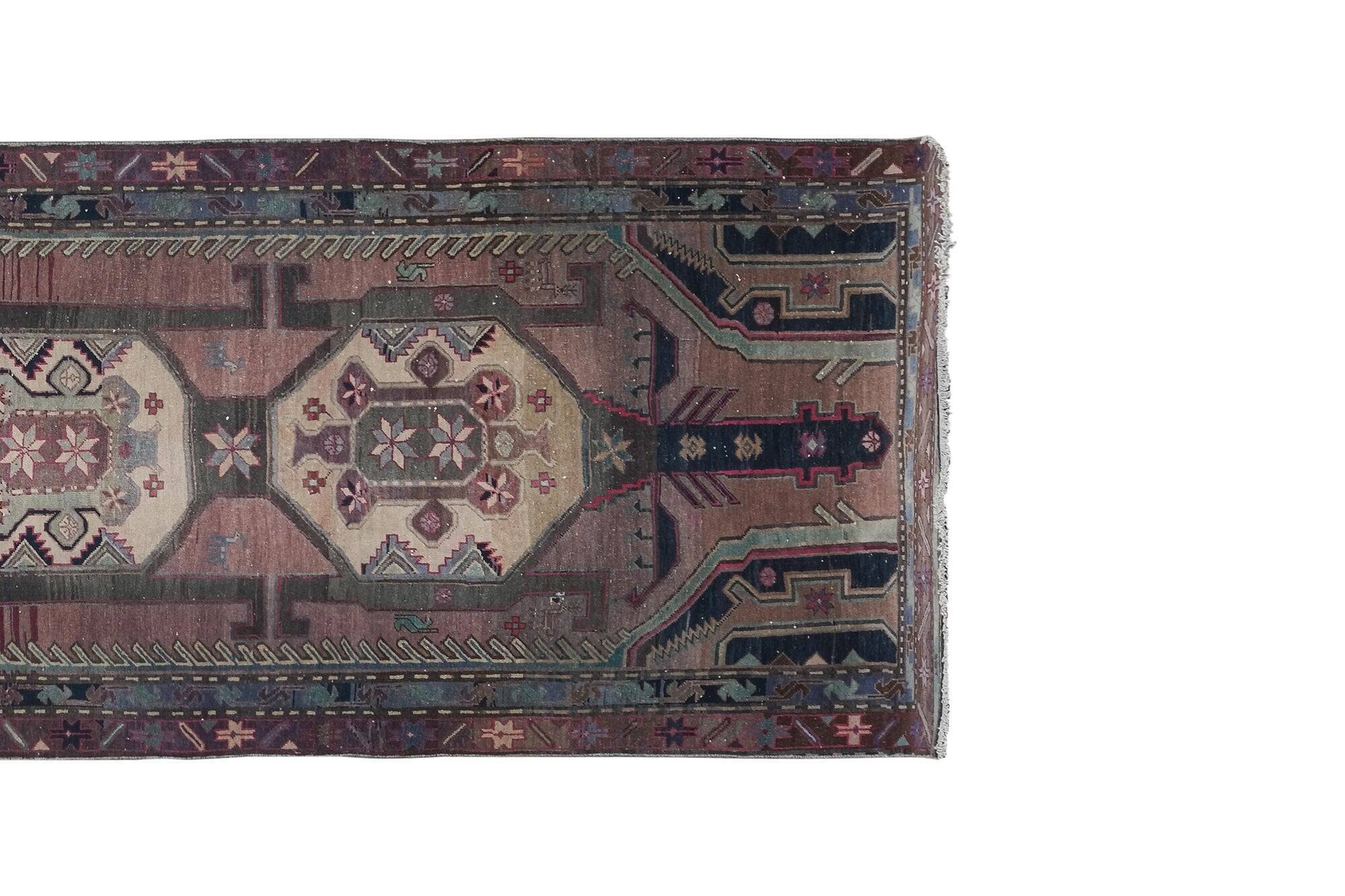 Vintage Turkish hallway rug 118x322 cm