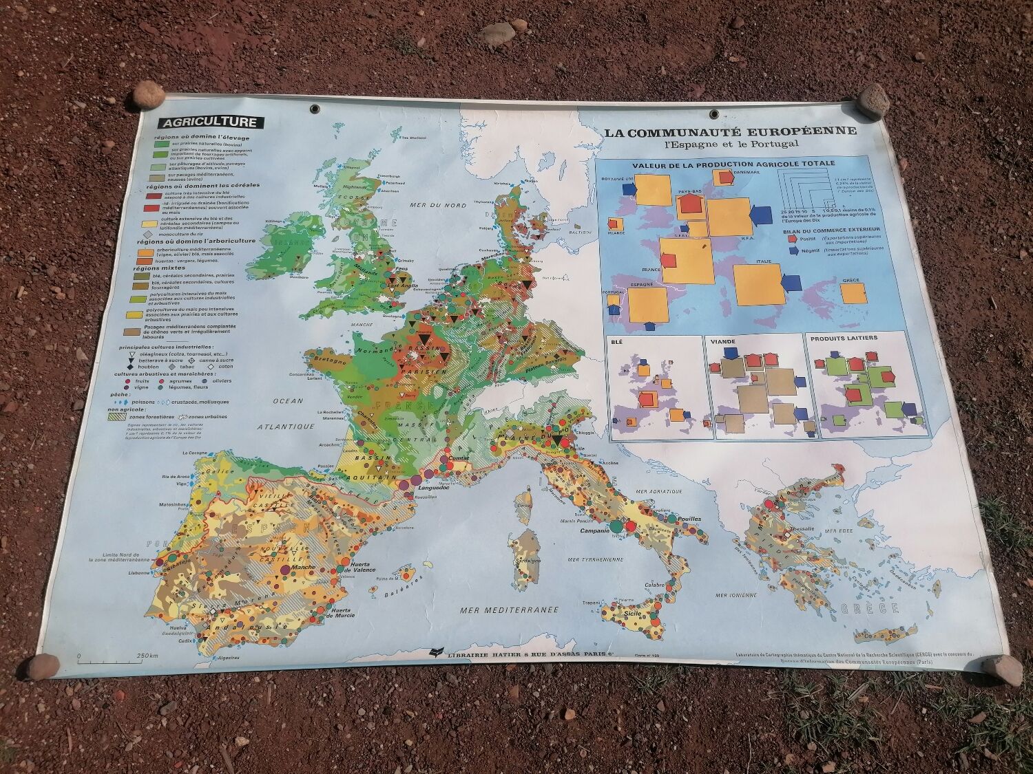 Old big map Hatier: The European community. 154 x 115 cm.