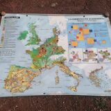 Old big map Hatier: The European community. 154 x 115 cm.