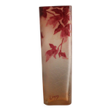 François-Théodore Legras square-sectioned vase, Rubis series, Art Nouveau, 1900