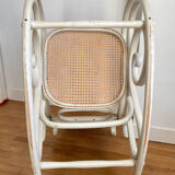 Rocking Chair THONET époque fin XIXe en bois courbé cérusé grège