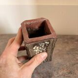 Ancient Ceramic Vase Terracotta Glazed Handmade Signed F aupon