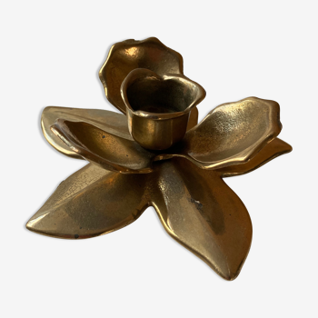 Brass flower candle holder