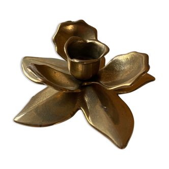 Brass flower candle holder