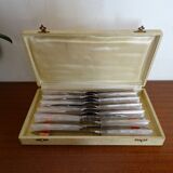 12 knives style Art Deco stainless steel in case