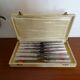 12 knives style Art Deco stainless steel in case