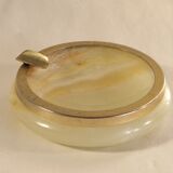 Ashtray in onyx and brass