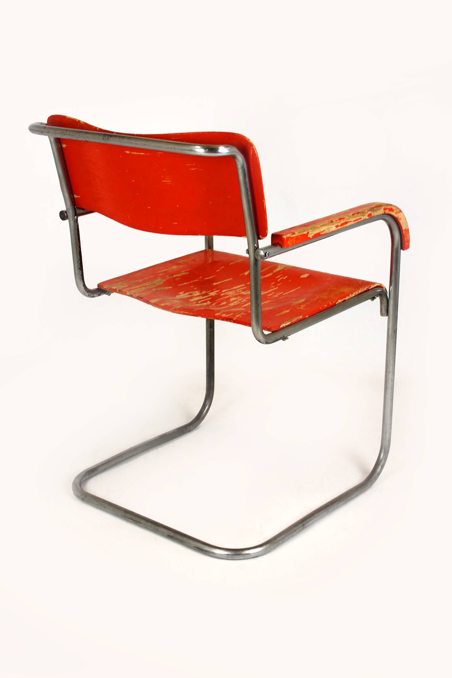 Bauhaus FN 74 Cantilever Chair in Plywood and Chrome by H.J. Hagemann, 1930s