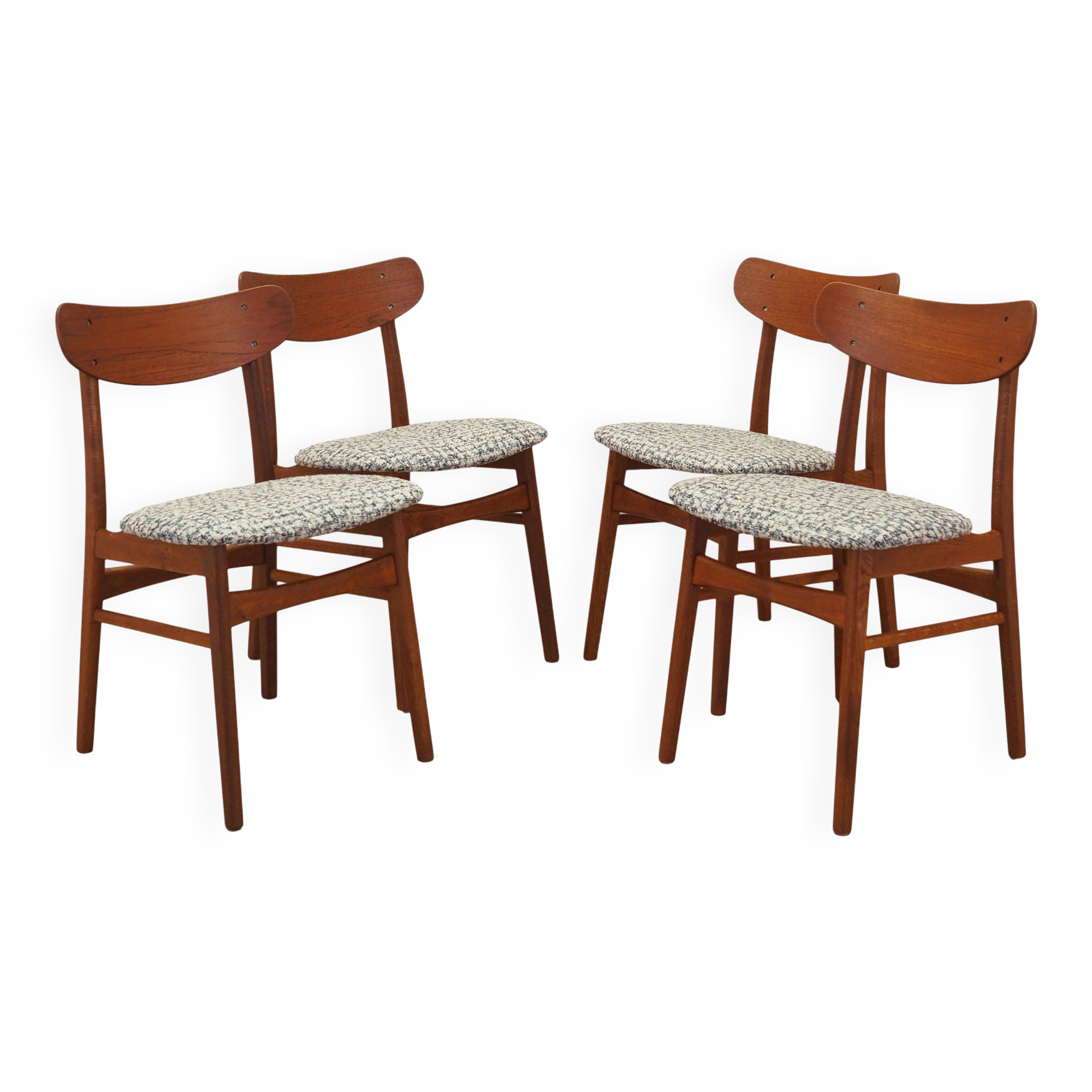 Set of four teak chairs, Danish design, 1970s, made in Denmark