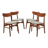 Set of four teak chairs, Danish design, 1970s, made in Denmark