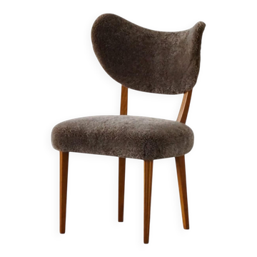 Mid-20th century Danish office/dining chair in lambswool, Eva Koppel, 1950s.
