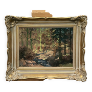“Stream in the forest” by Modeste-Jean Lhomme. Liège school of landscape