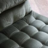 Le bambole bed in green velvet By Mario Bellini for B&B Italia, 1970s