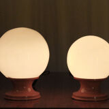 Opaline table lamps set of two - 1960s italiani modern