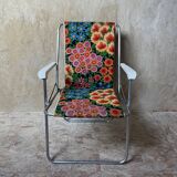 Fauteuil de camping pliable, motif fleurs multicolor