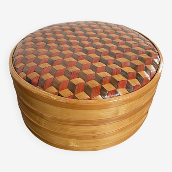 Round bamboo box