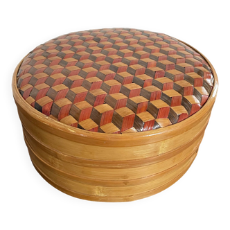 Round bamboo box