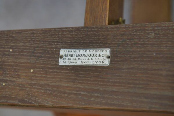 Large solid oak art deco table by Henri Bonjour 1930s