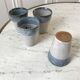 Lot de 4 verres tasses en grès vintage années 70