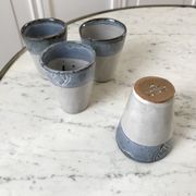 set of 4 glasses / cups in vintage stoneware 70s