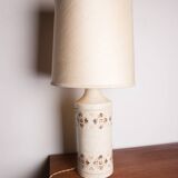 Danish table lamp in beige enamelled stoneware by Bitossi for Bergboms 1960.
