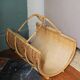 Porte revues panier bûches rotin osier vintage