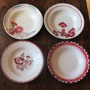 Lot 4 hollow plates mismatched art deco Badonviller Digoin