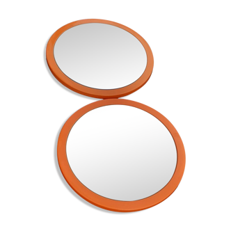 Miroirs orange 70's ronds 54cm
