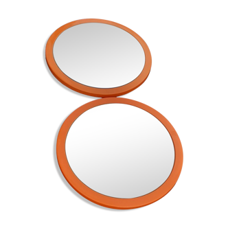 Orange 70's round mirrors