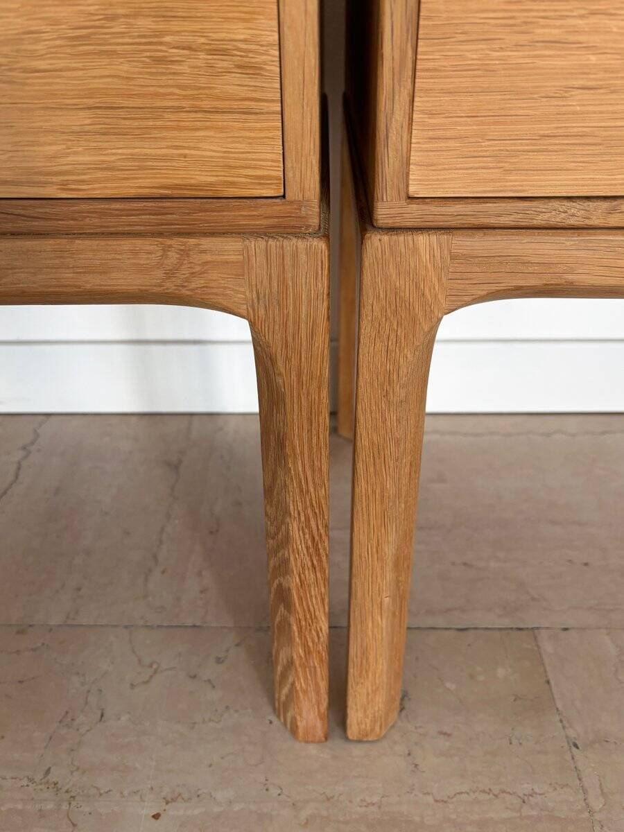 Scandinavian Nightstands in Oak by Kai Kristiansen for Aksel Kjersgaard, 1960s, Set of 2