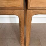 Scandinavian Nightstands in Oak by Kai Kristiansen for Aksel Kjersgaard, 1960s, Set of 2