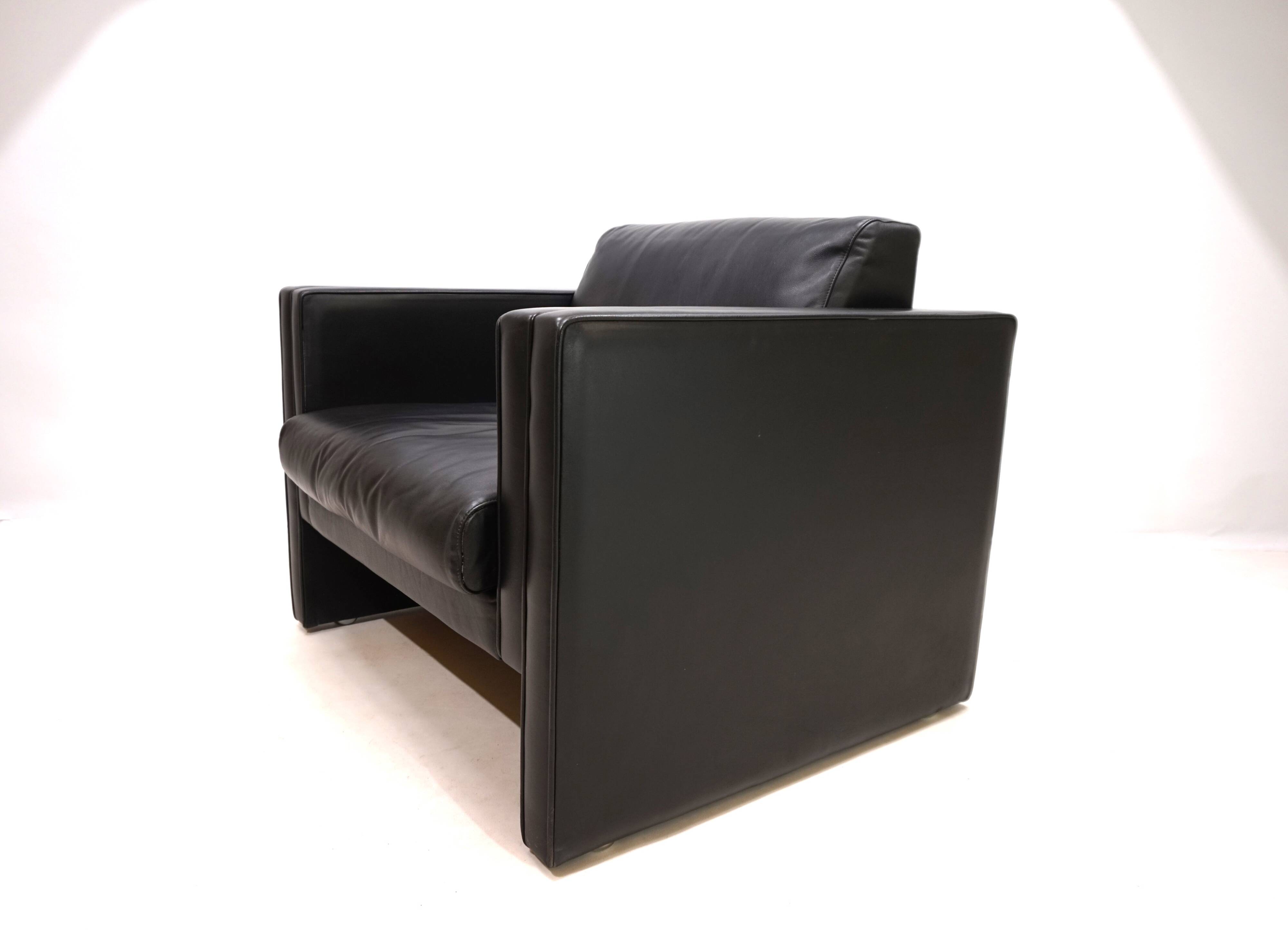 Fauteuil en cuir Knoll Studio Line par Jürgen Lange, 1970