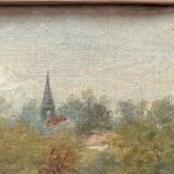 HST painting "The conversation in the garden" 19th century