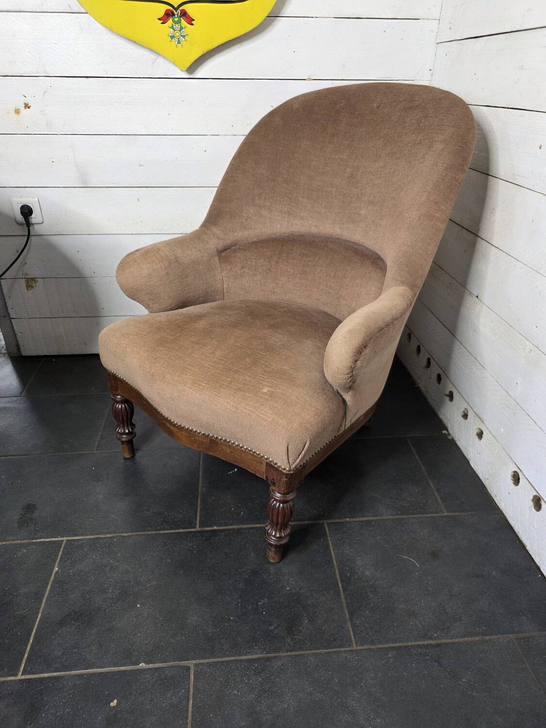 Louis Philippe style mahogany toad armchair