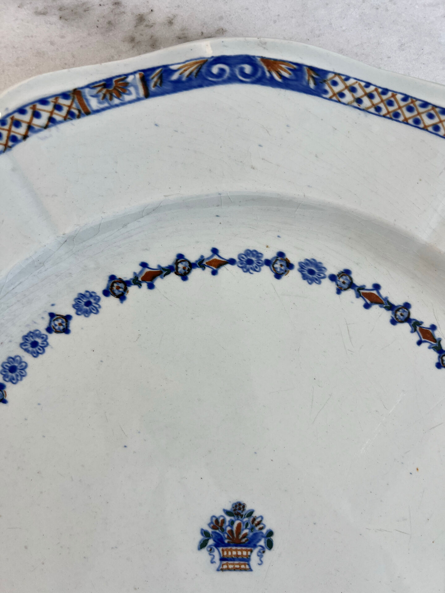 E Bourgeois, Rouen XVIII Collection, very large plate 41cm