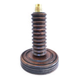 Solid wood lamp base by Charles Dudouyt