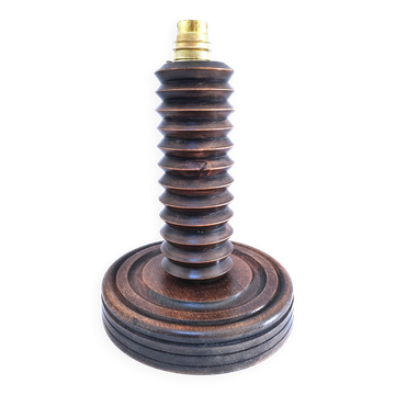 Pied de lampe bois massif par Charles Dudouyt