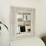 Vintage Boho rattan mirror from the 60s/70s 73*61 cm