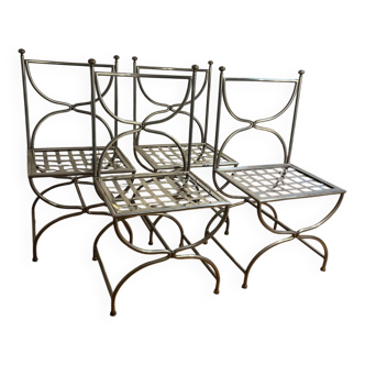 4 Maison Jansen steel chairs