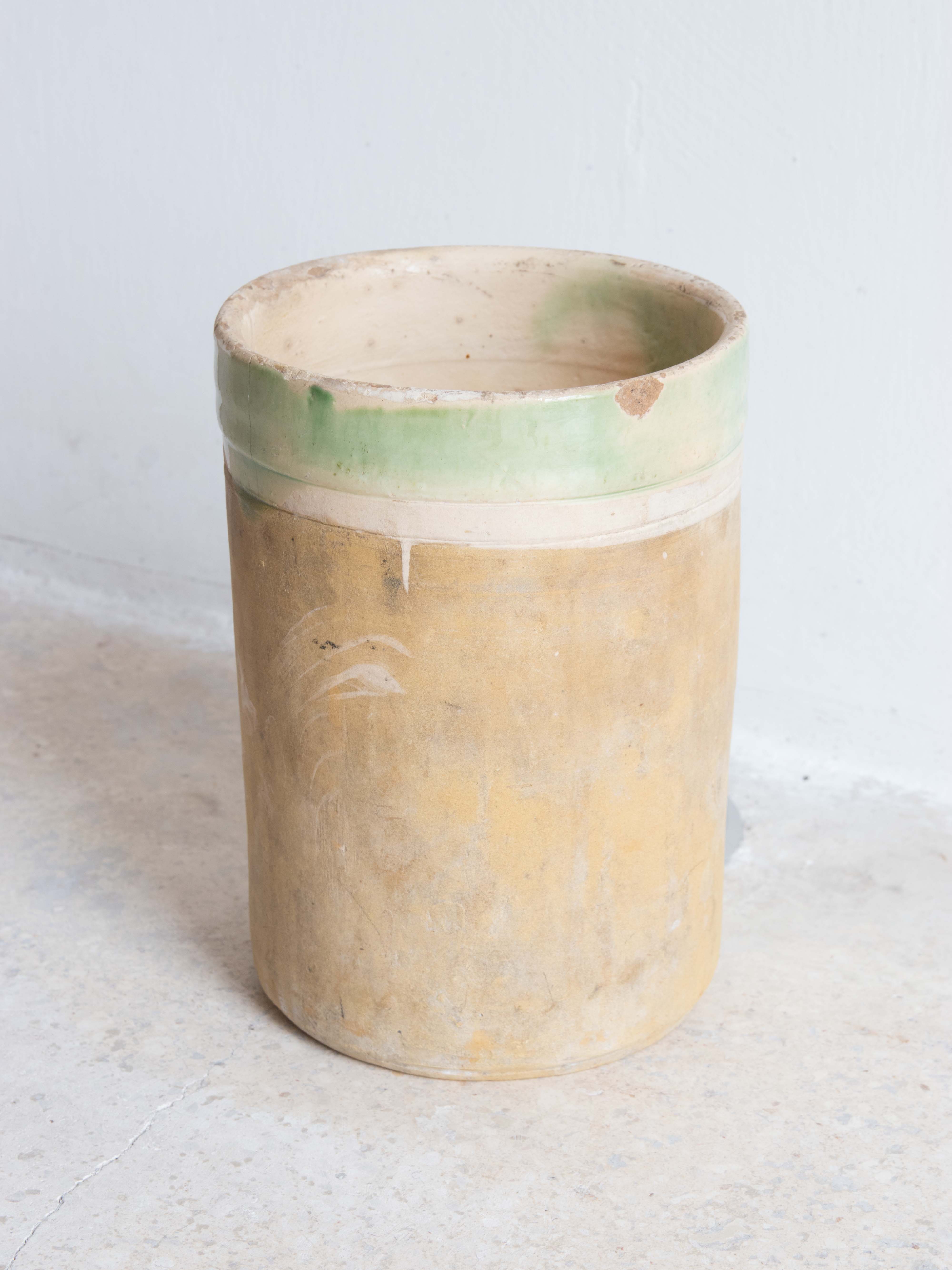 Antique ceramic cylinder vase