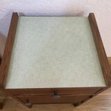 Pair of solid oak bedside tables from the 1950s.