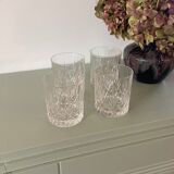 Set of 4 Whiskey glasses in cut glass 1970