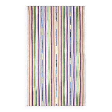 Tapis de sol vintage turc Oushak fait main en laine et coton blanc des années 1970 169x290