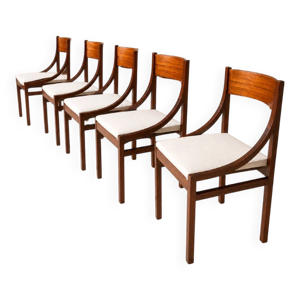 Série de 5 chaises en - palissandre italie