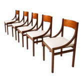 Set of 5 rosewood chairs - Italy - SILVIO CAVATORTA